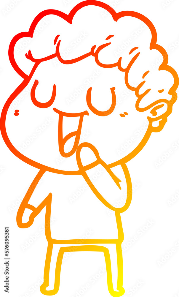 warm gradient line drawing laughing cartoon man warm gradient line drawing laughing cartoon man
