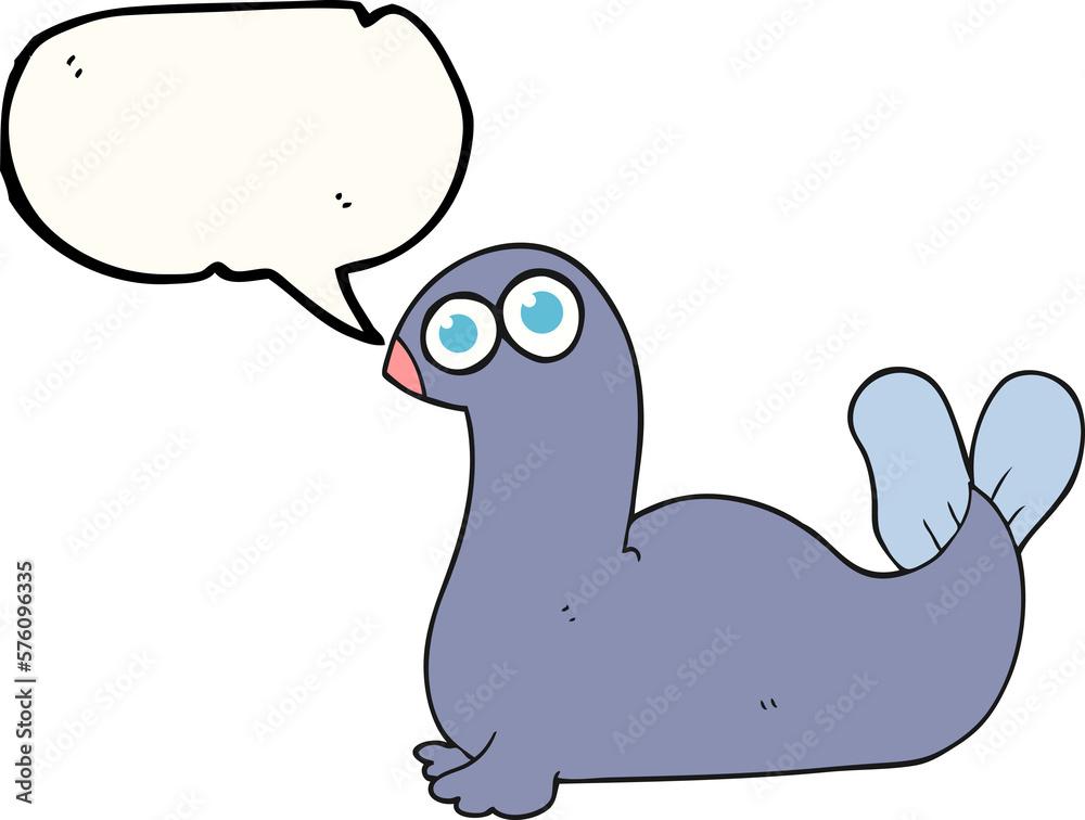 speech bubble cartoon seal speech bubble cartoon seal