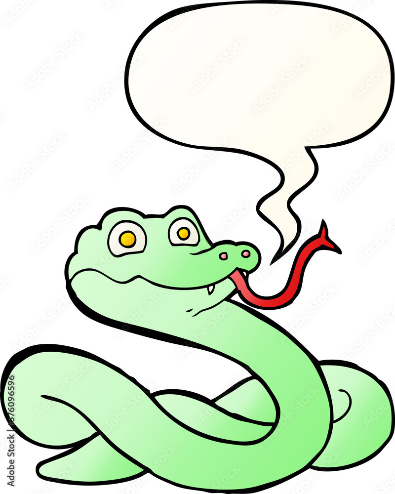 cartoon snake and speech bubble in smooth gradient style cartoon snake and speech bubble in smooth gradient style
