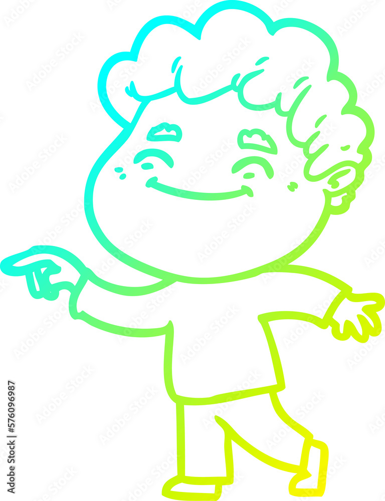 cold gradient line drawing cartoon friendly man cold gradient line drawing cartoon friendly man