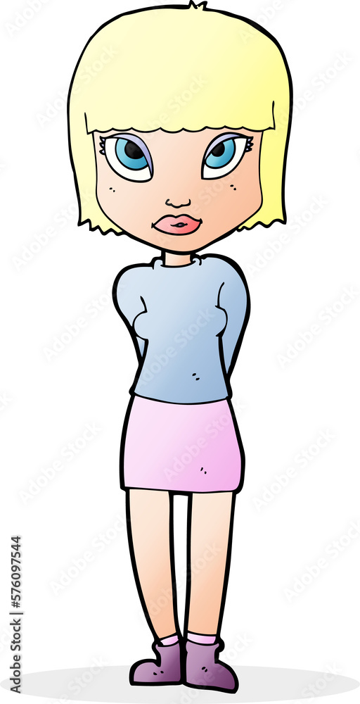 cartoon woman standing cartoon woman standing