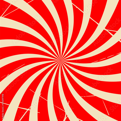 
Retro background with curved rays or stripes in the center. Abstract background with scratches. Vector illustration.