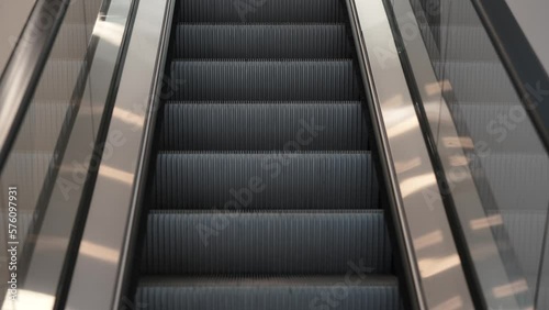 Wallpaper Mural 4k video with some static escalators idle not in service. Electronic stairs to get on the upper floor. Torontodigital.ca