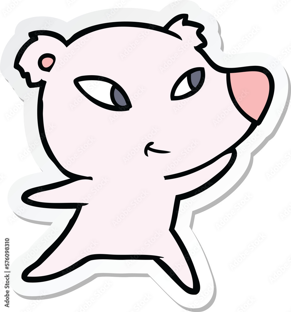 sticker of a cute cartoon bear sticker of a cute cartoon bear