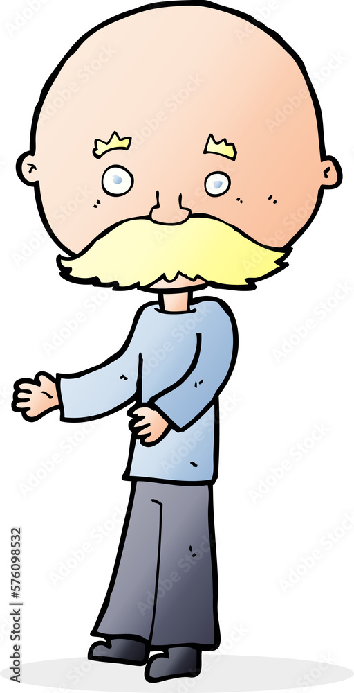 cartoon man with mustache