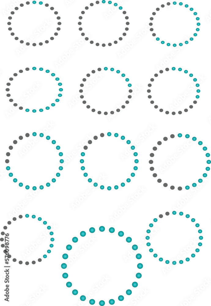 set of loading dotted circled vector design suitable for ui and ux 