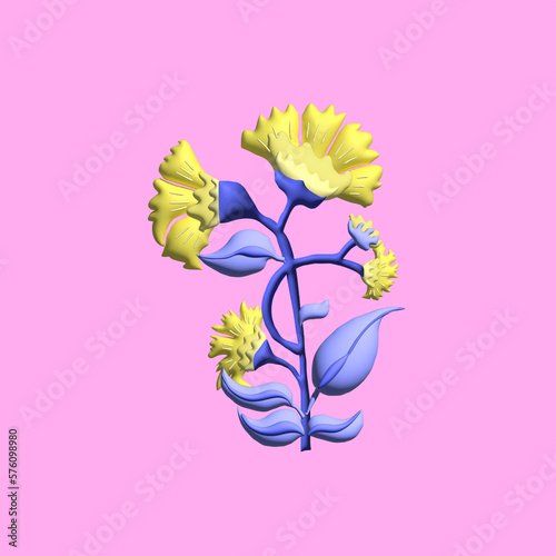 3d flower rending illustration