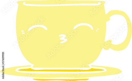 flat color style cartoon tea cup