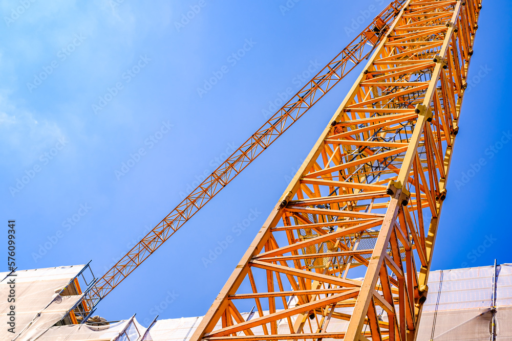 modern crane at a construction site