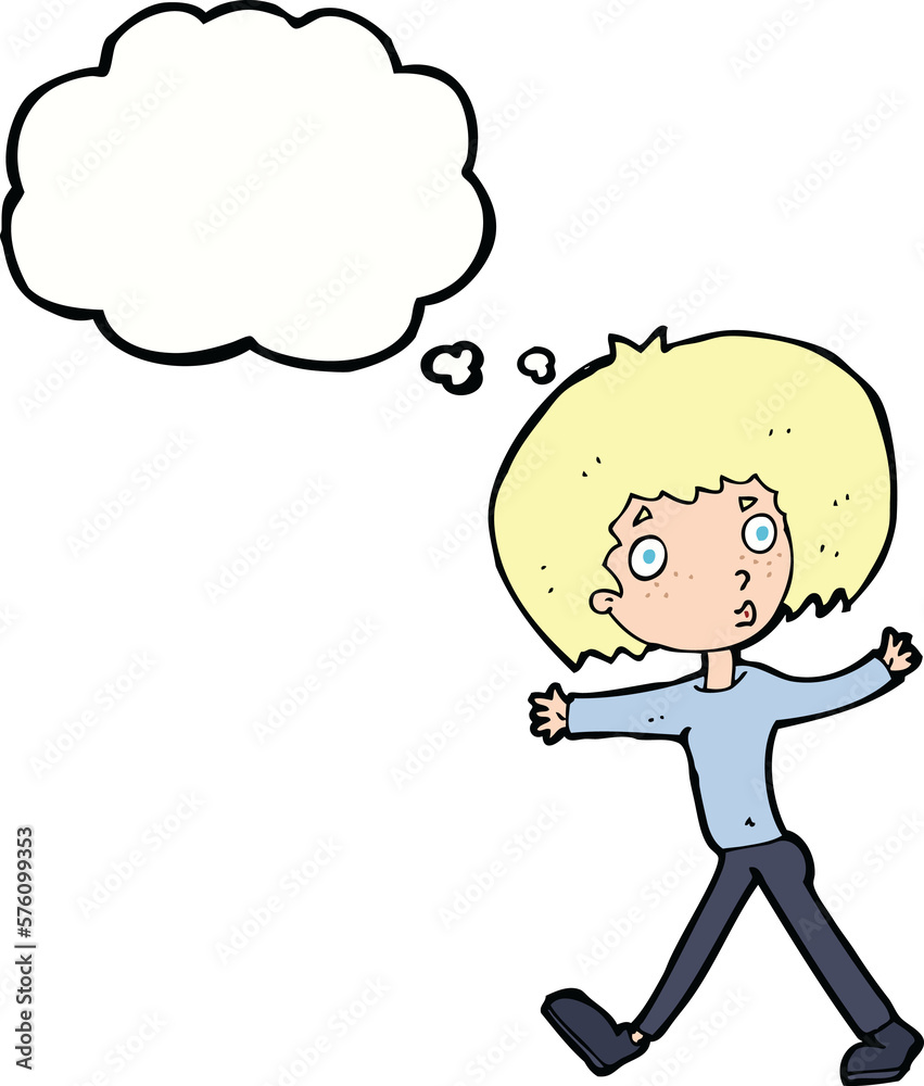 cartoon surprised man walking with thought bubble cartoon surprised man walking with thought bubble