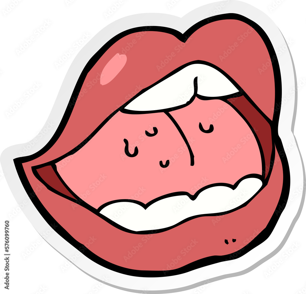 sticker of a cartoon open mouth sticker of a cartoon open mouth