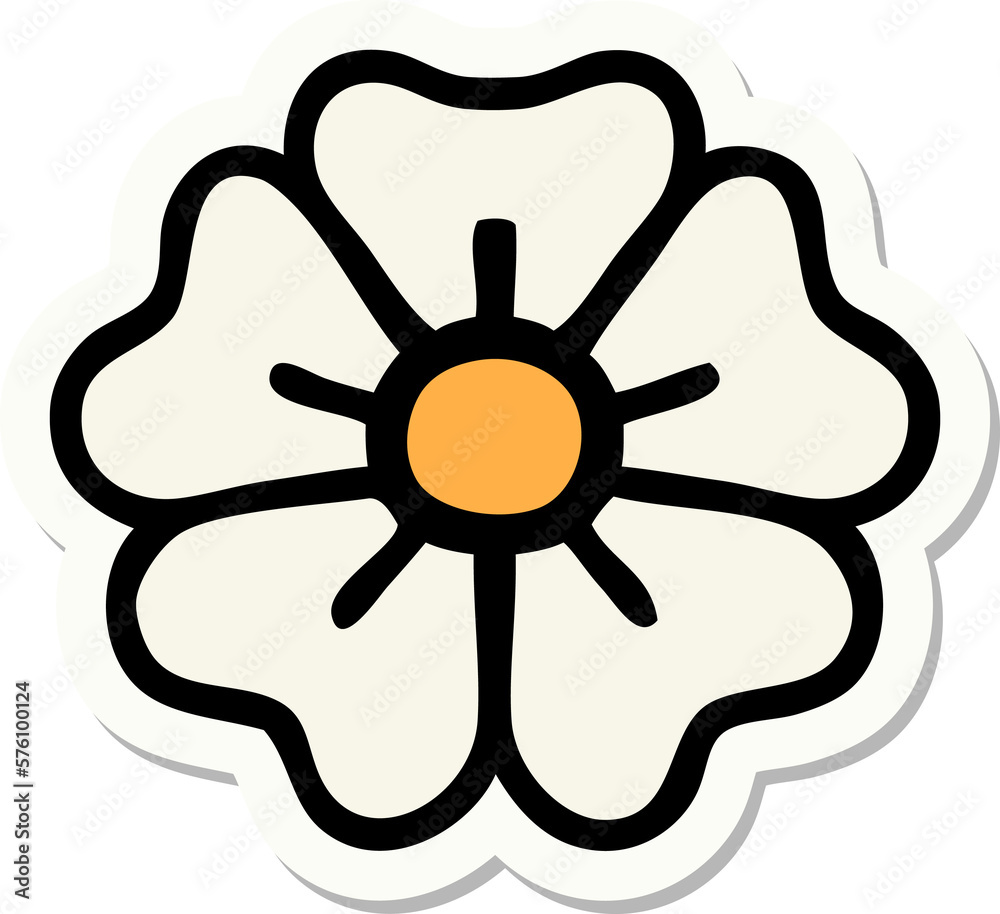 tattoo style sticker of a flower tattoo style sticker of a flower