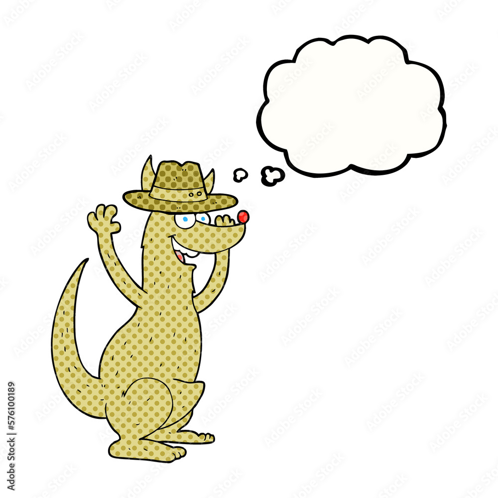 Naklejka premium thought bubble cartoon kangaroo