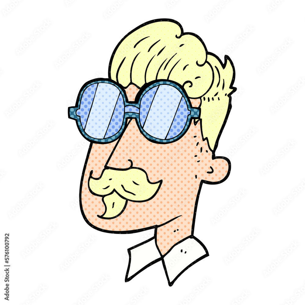 cartoon man with mustache and spectacles cartoon man with mustache and spectacles