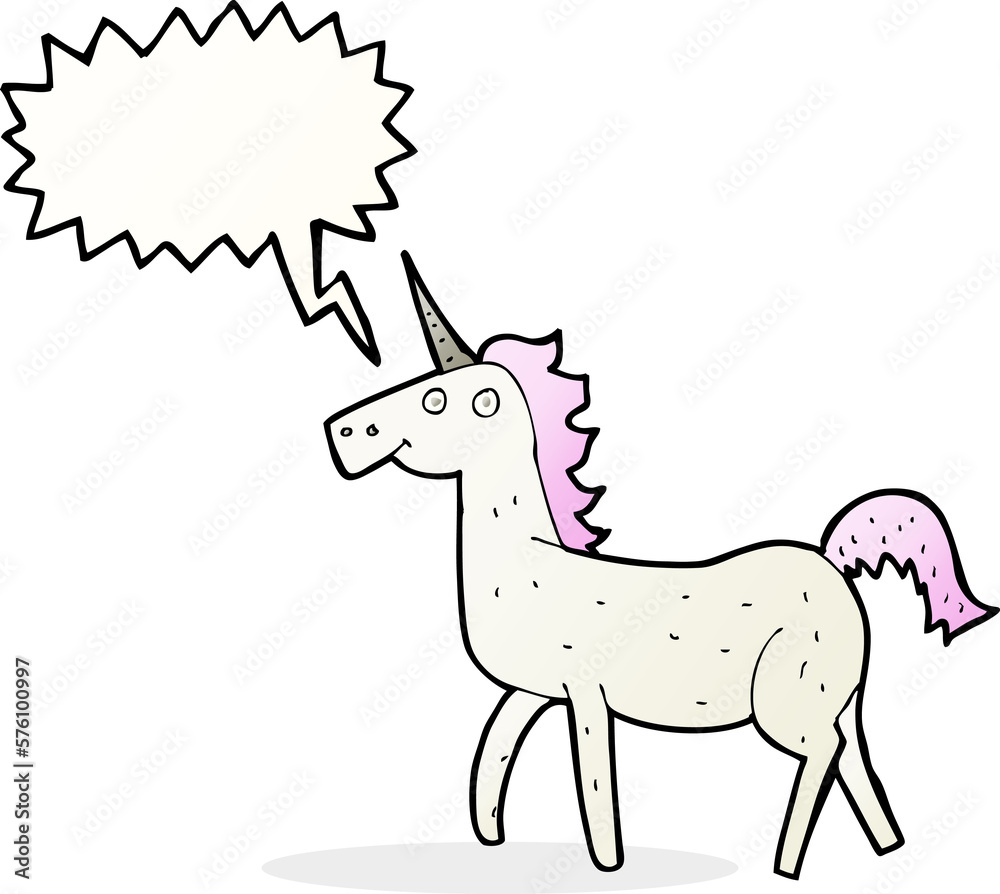 cartoon unicorn with speech bubble cartoon unicorn with speech bubble
