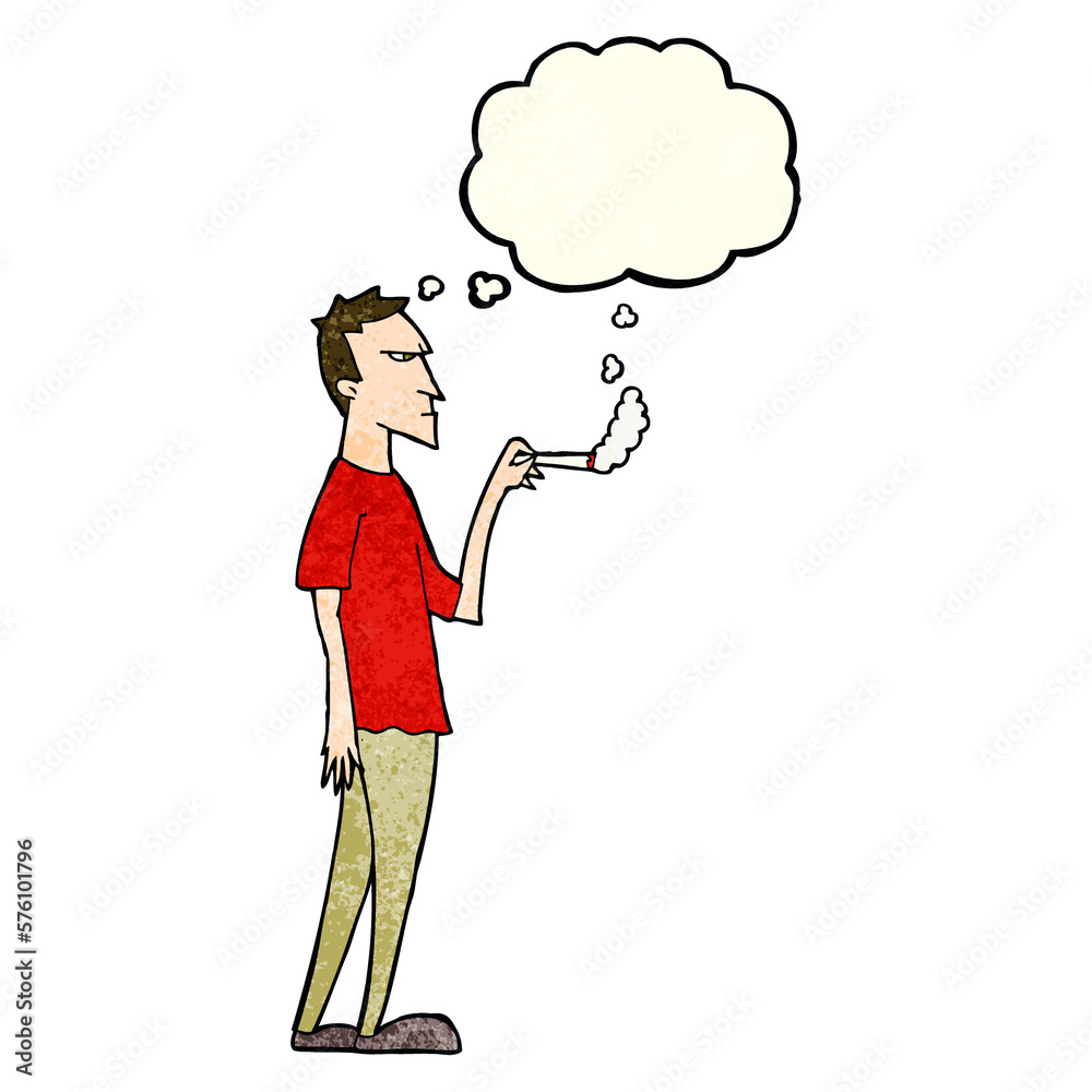 cartoon annoyed smoker with thought bubble cartoon annoyed smoker with thought bubble