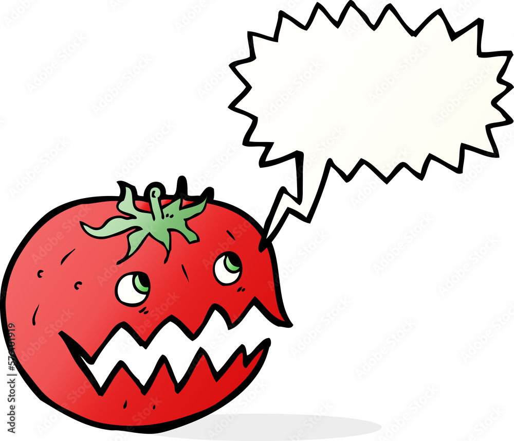 cartoon tomato with thought bubble cartoon tomato with thought bubble