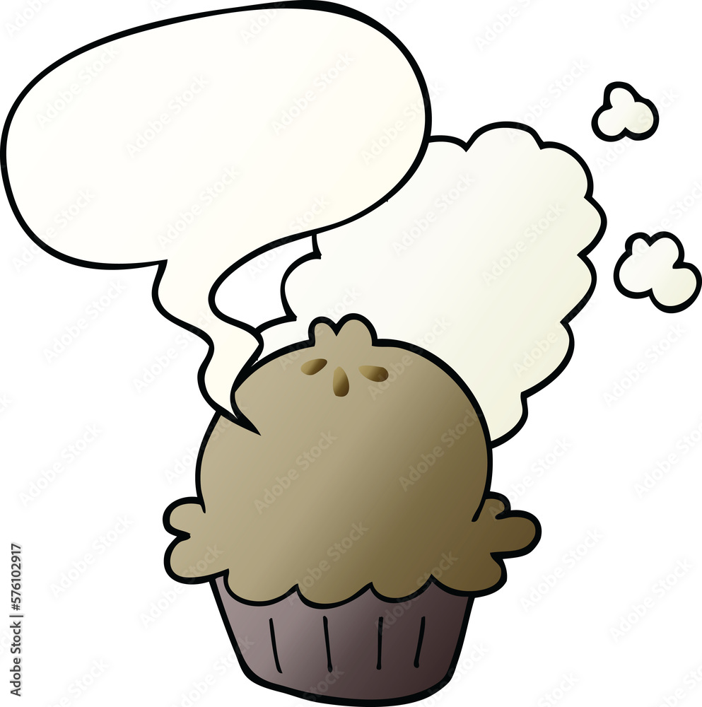 cute cartoon pie and speech bubble in smooth gradient style cute cartoon pie and speech bubble in smooth gradient style
