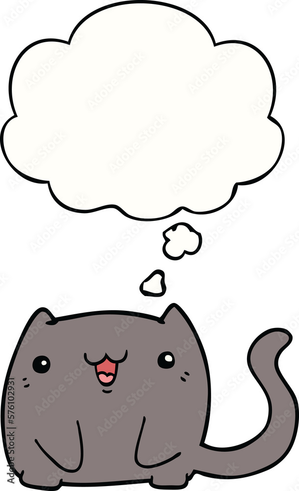 Obraz premium cartoon cat and thought bubble