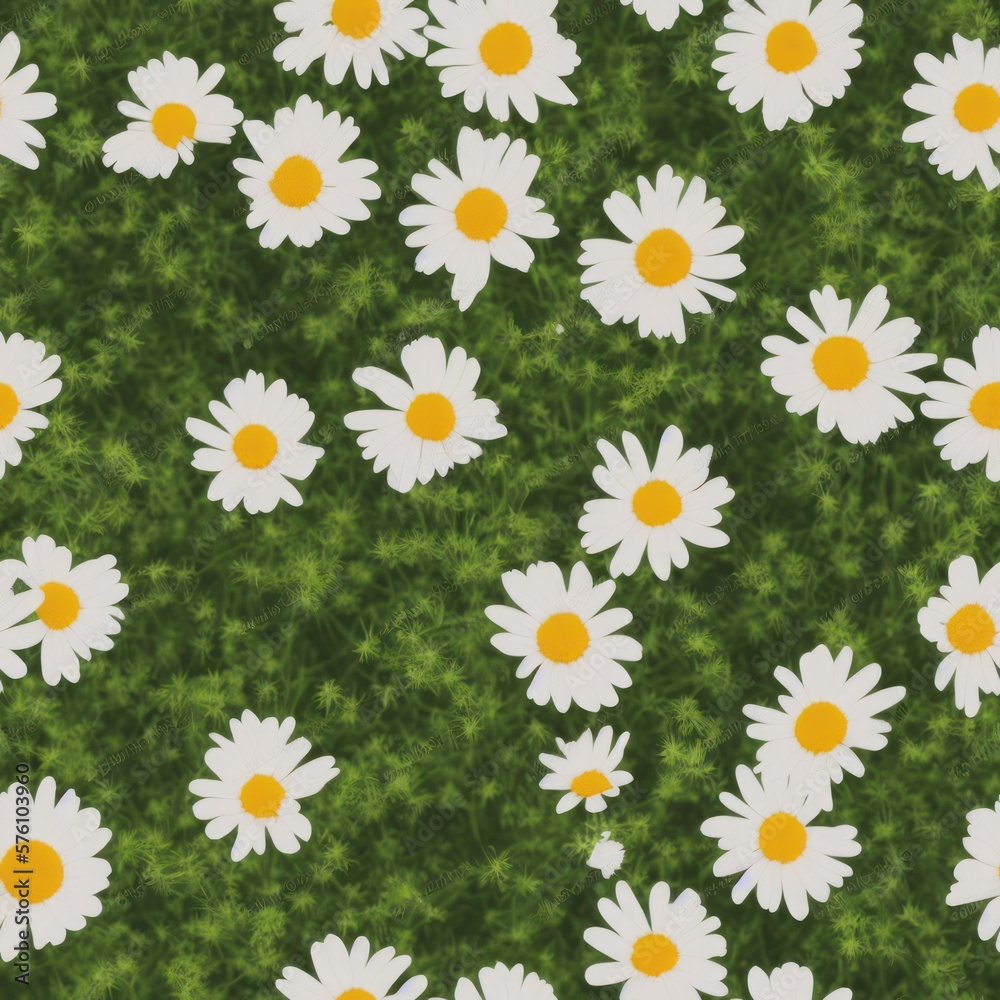 Abstract seamless flower background, generative ai 