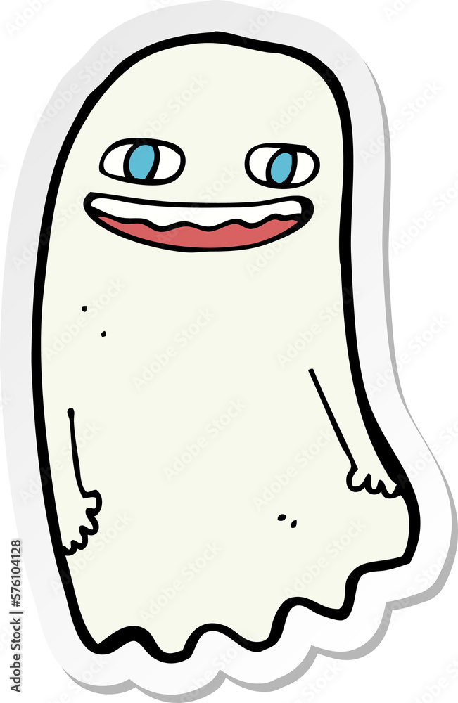 sticker of a funny cartoon ghost sticker of a funny cartoon ghost