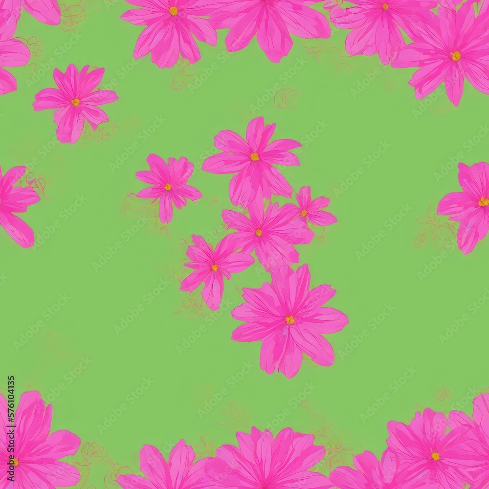 Fototapeta premium Abstract seamless flower background, generative ai 