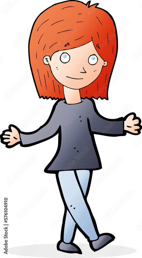 cartoon woman with no worries cartoon woman with no worries