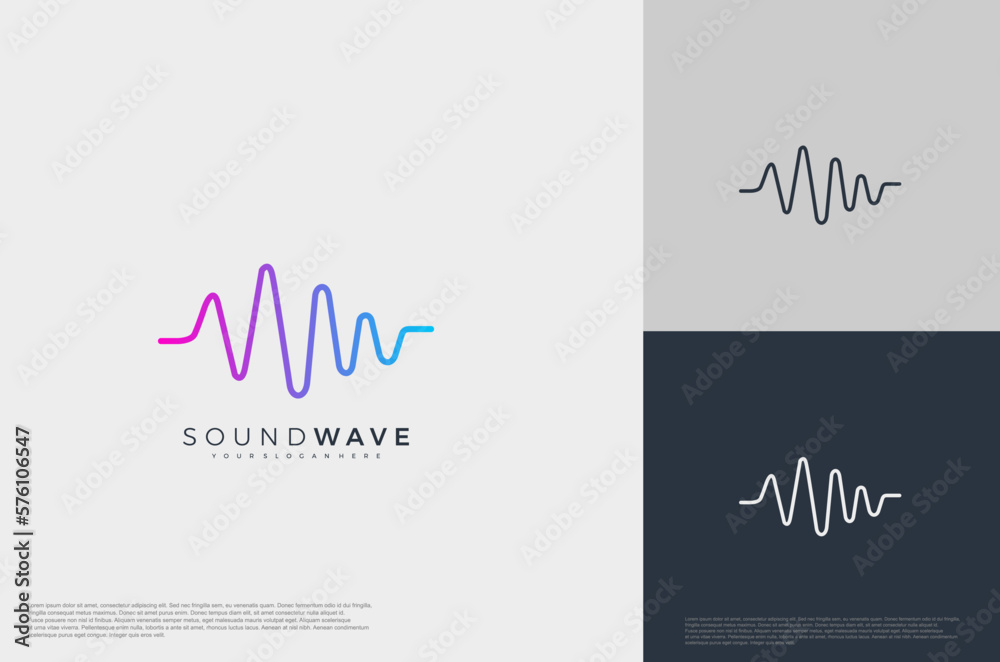 Audio icon illustration concept logo template flat style. Voice equalizer idea. Modern creative vector
