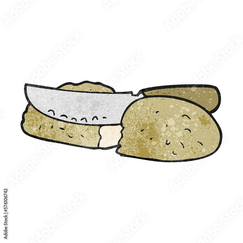 textured cartoon slicing bread photo