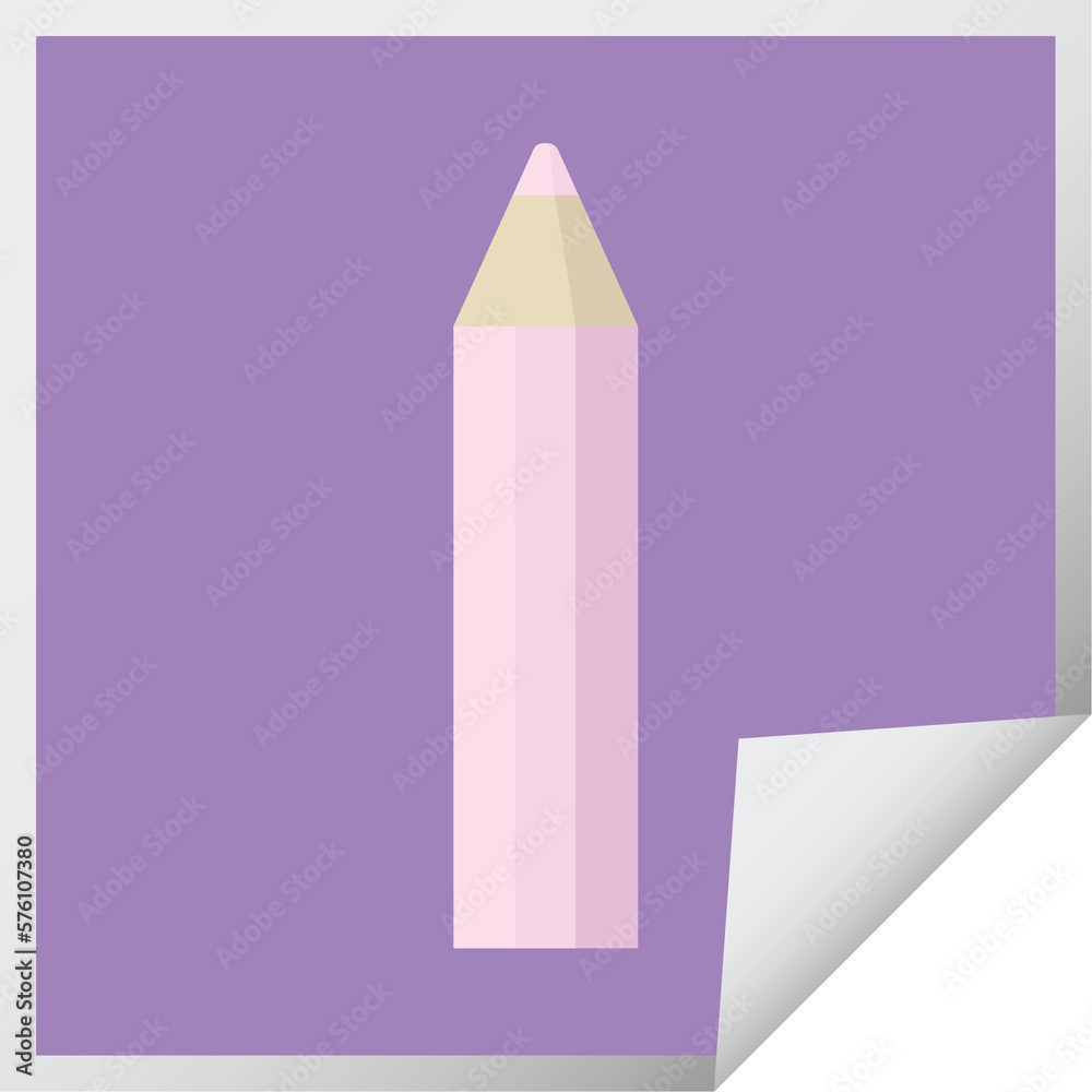 pink coloring pencil graphic square sticker pink coloring pencil graphic square sticker
