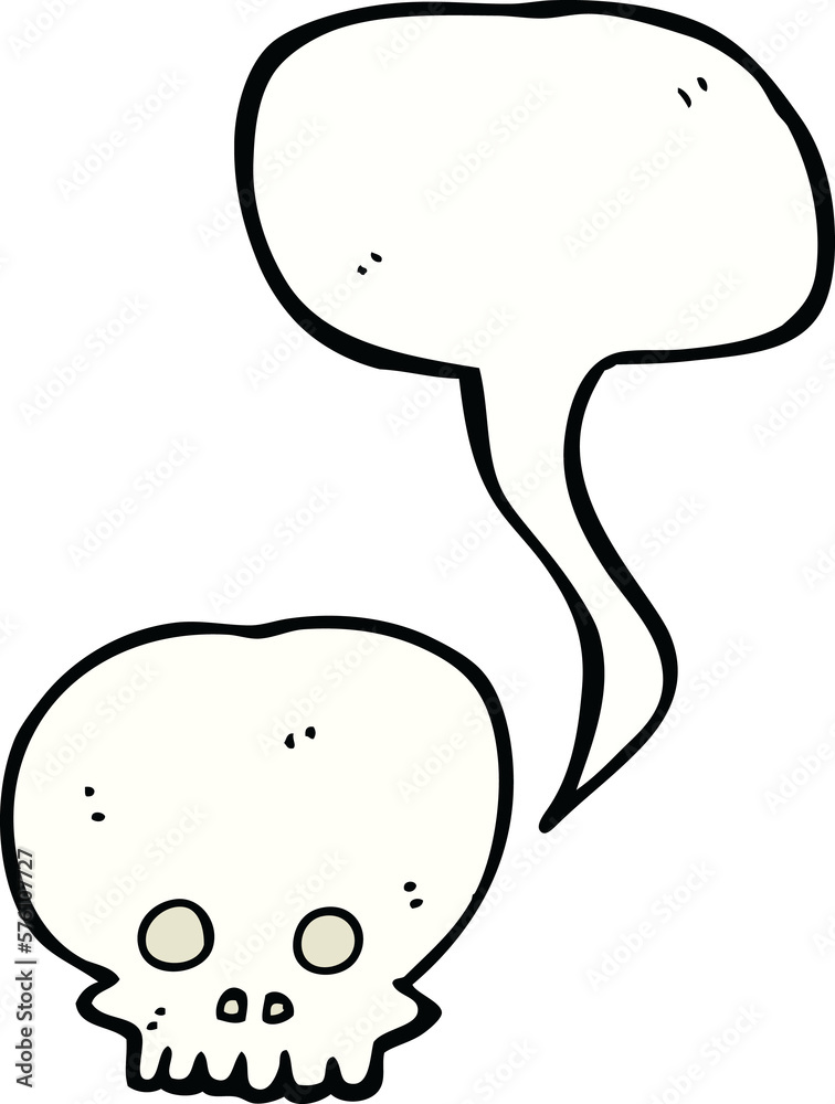 cartoon spooky skull symbol with speech bubble cartoon spooky skull symbol with speech bubble