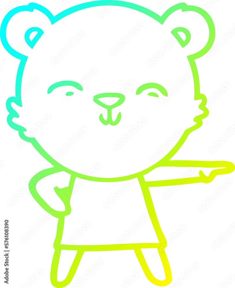cold gradient line drawing happy cartoon bear cold gradient line drawing happy cartoon bear