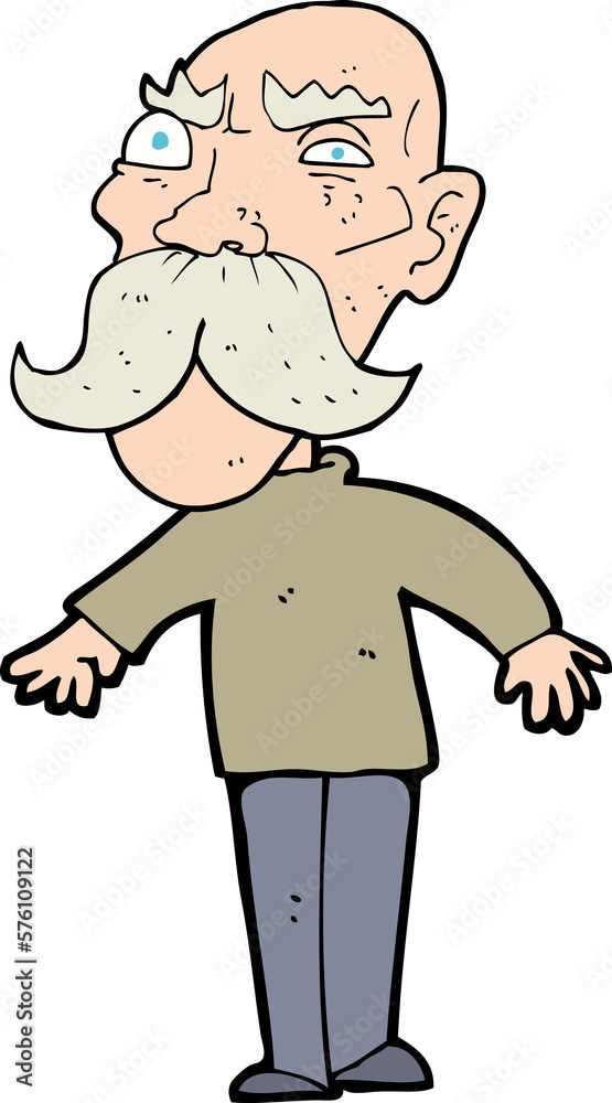 Obraz premium cartoon angry old man