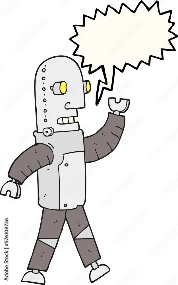 speech bubble cartoon robot speech bubble cartoon robot