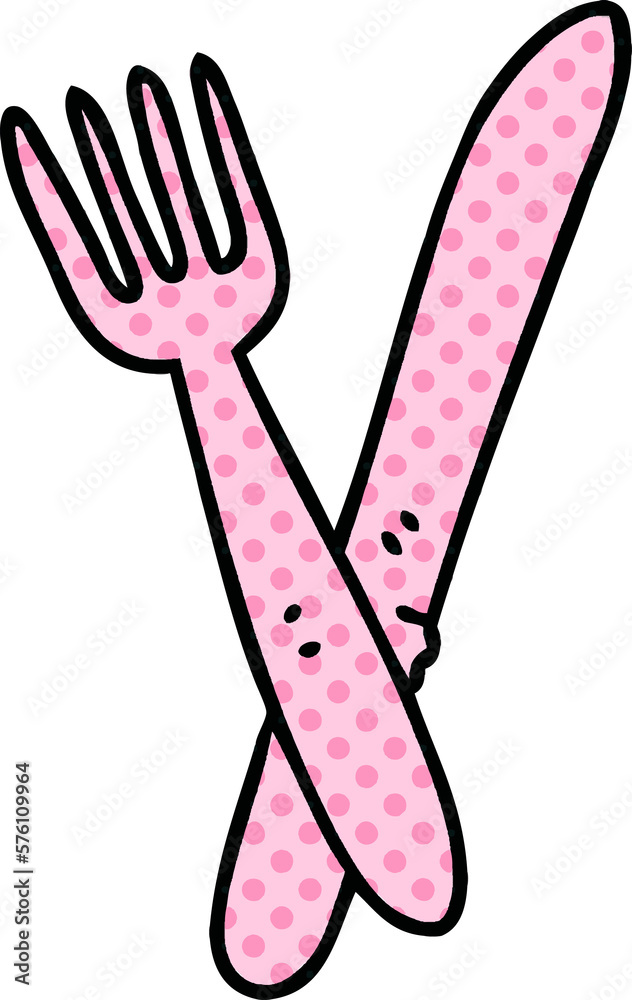 quirky comic book style cartoon cutlery quirky comic book style cartoon cutlery