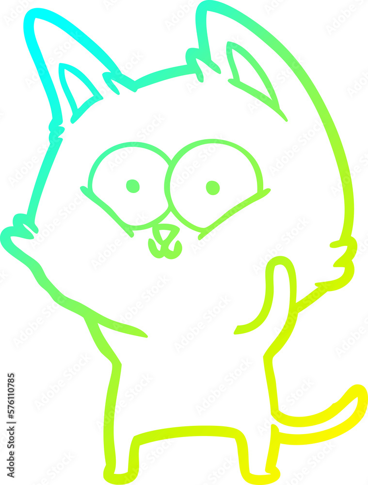 cold gradient line drawing cartoon cat cold gradient line drawing cartoon cat