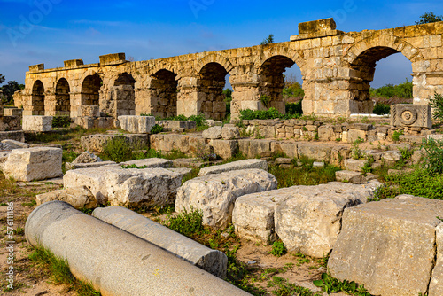 Lebanon. Ancient Tyre (UNESCO World Heritage Site) - Al-Bass Archaeological Site. Roman Hippodrome, Eastern side photo