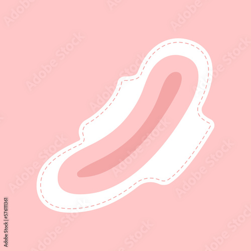Sanitary woman pad. Personal hygiene product on pink background. Menstruation days. Women's hygiene.