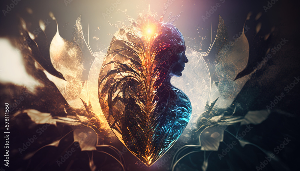 Obraz premium Abstract version of a spiritual belief. Generative Ai.