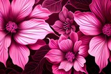 Pink Abstract Flowers As Background Wallpaper Illustration. Generative AI