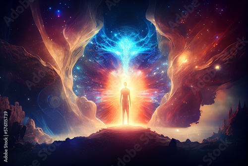 The Source Of Consciousness, Energy Of The Universe, Life Force, Prana, The Mind Of God And Spirituality. Generative AI