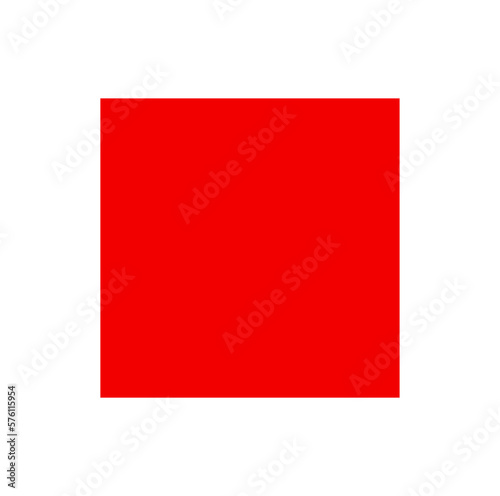 Canvas Print A big red square vector sign. Red block icon.