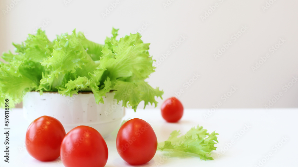 proper nutrition. tomato and lettuce proper nutrition. tomato and lettuce