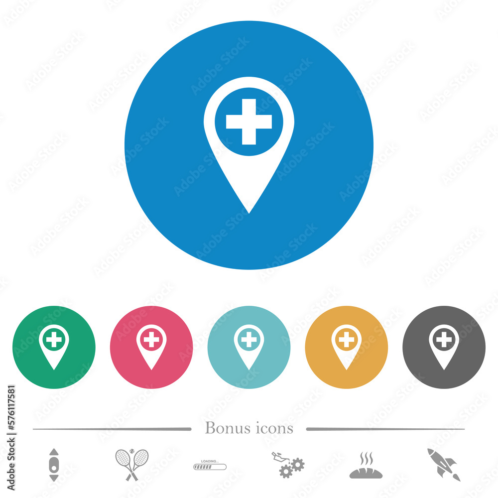 Add new GPS map location flat round icons Add new GPS map location flat round icons