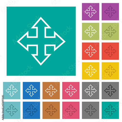 Move tool outline square flat multi colored icons