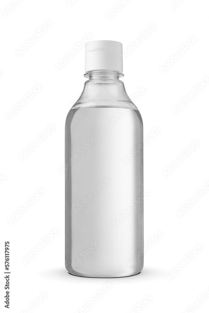 Transparent cosmetic bottle isolated on white background. Hand sanitizer, shampoo, soap or shower gel. Transparent cosmetic bottle isolated on white background. Hand sanitizer, shampoo, soap or shower gel.