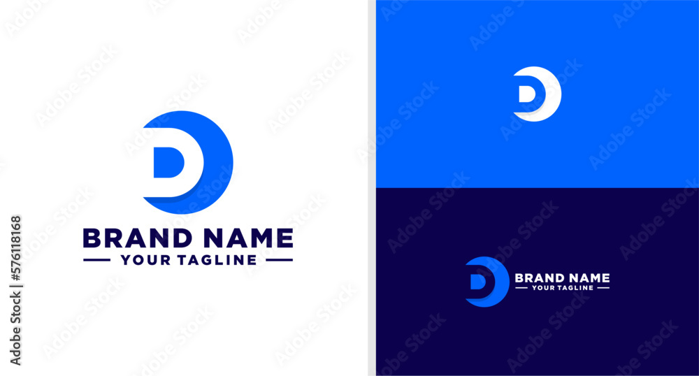 Fototapeta premium OD LOGO MONOGRAM CIRCLE TECHNOLOGY SIMPLE EDITABLE