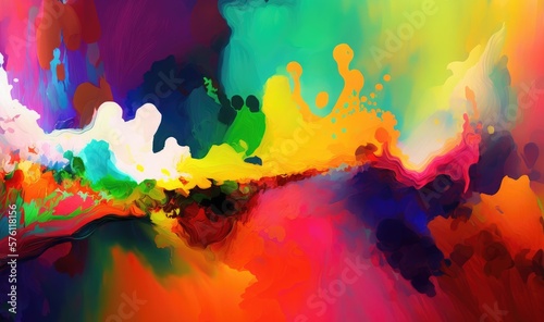 Abstract watercolor background. Very colorful, Generative AI
