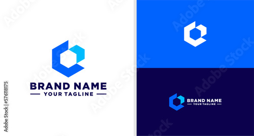 LETTER O LOGO ARROW DIGITAL TECHNOLOGY SOFTWARE HEXAGONAL EDITABLE