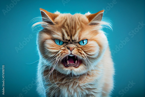 Angry disgruntled cat.generative ai